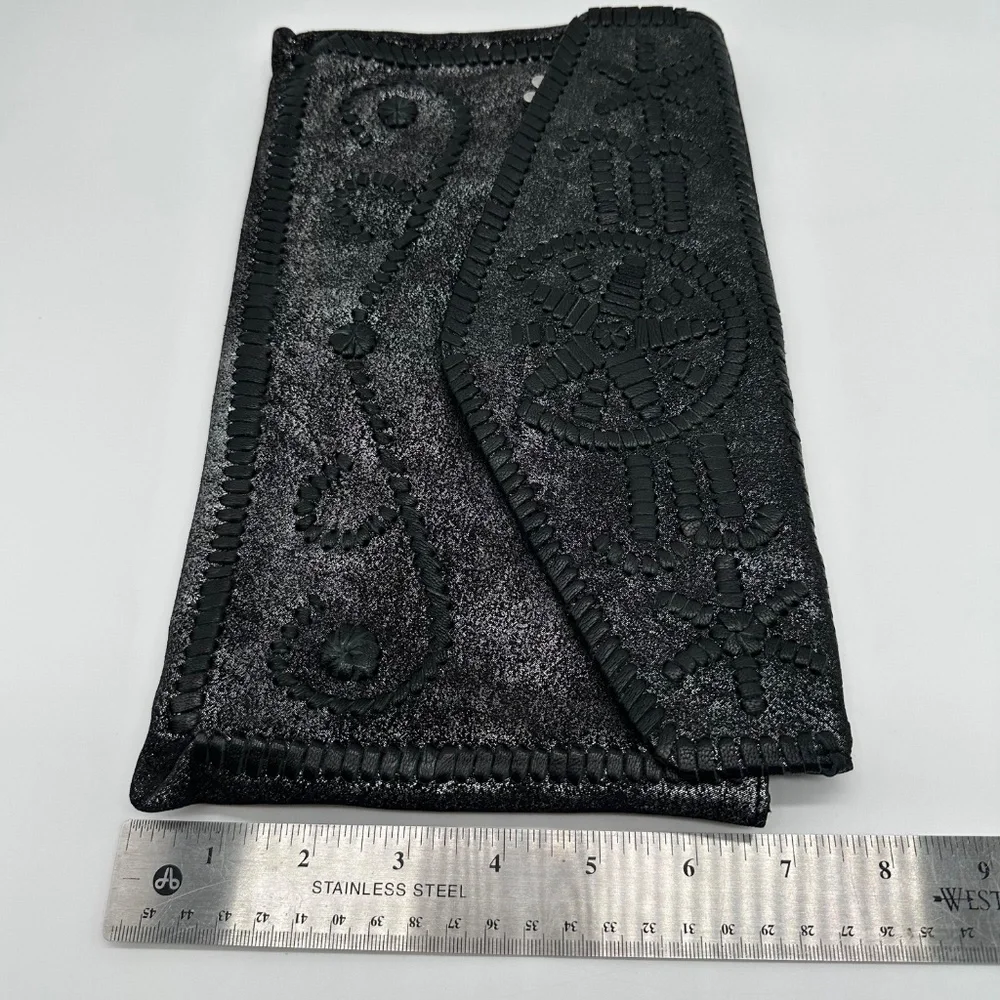 Lucky Brand Clutch Silverlake Shimmer Cowhide Finish Envelope Style